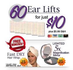 Ear Lifts 60 Pcs Free 5x Mirror